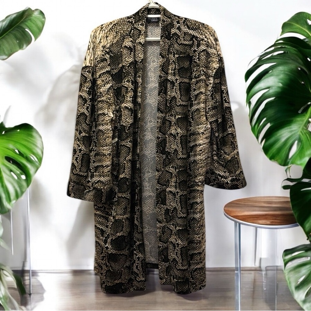 Attitudes by Renee Snake Jersey lounge duster Size LP